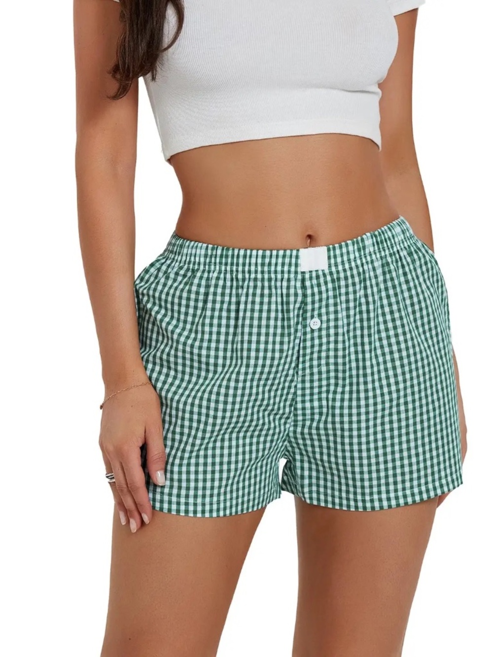 Casual Plaid High Waisted Boxer Short